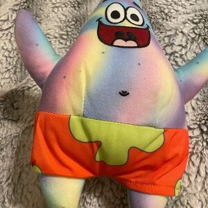 SpongeBob Squarepants Rainbow Tie-Dye Patrick Plush with Orange Shorts